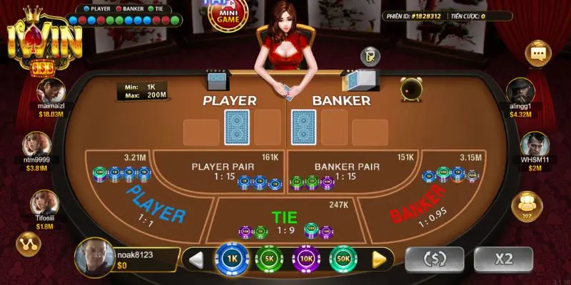 Cách chơi game bài Baccarat Iwin